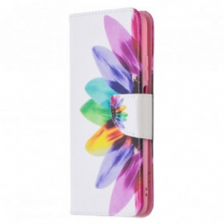 Capa Flip Para Poco M3 Flor Aquarela