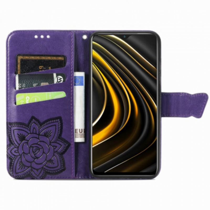 Capa Flip Para Poco M3 Meia Borboleta Asteca