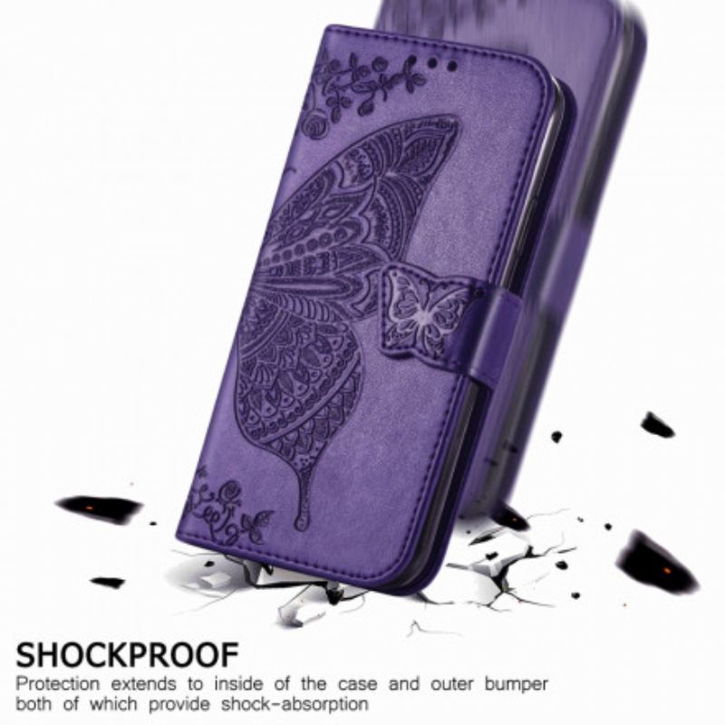 Capa Flip Para Poco M3 Meia Borboleta Asteca