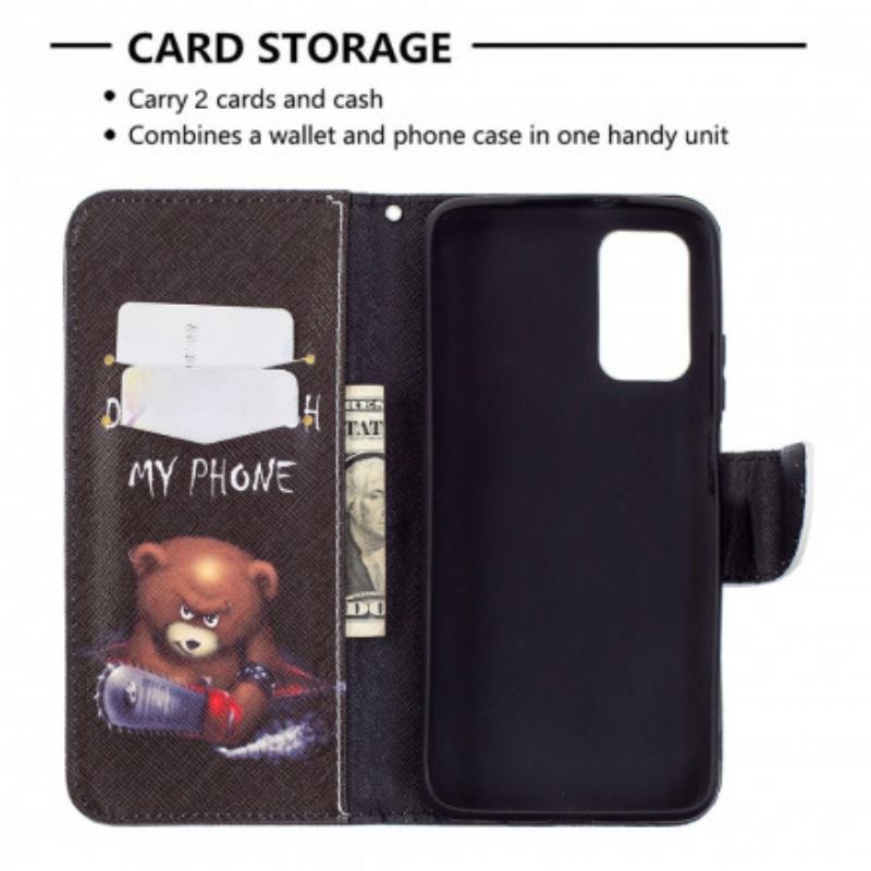 Capa Flip Para Poco M3 Urso Perigoso