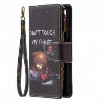 Capa Folio Para Poco M3 Urso De Bolso Com Zíper