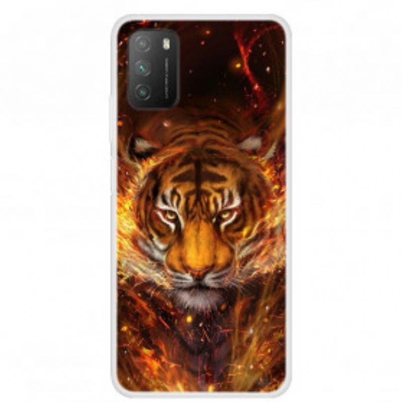 Capa Para Poco M3 Tigre De Fogo