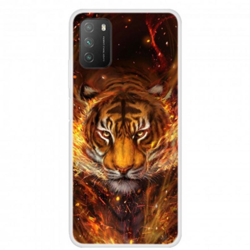 Capa Para Poco M3 Tigre De Fogo