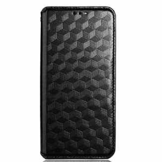 Capa De Celular Para Realme GT2 Pro Flip Efeito Couro Cubo 3d