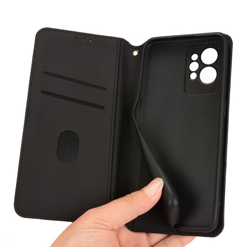 Capa De Celular Para Realme GT2 Pro Flip Efeito Couro Cubo 3d