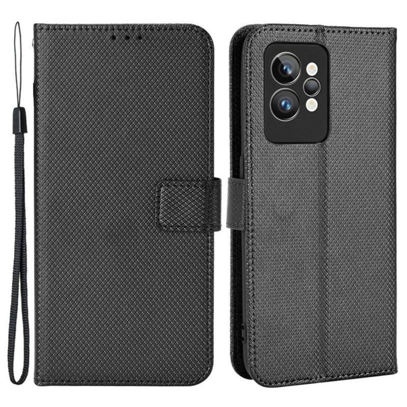 Capa De Couro Para Realme GT2 Pro De Cordão Estilo Strappy