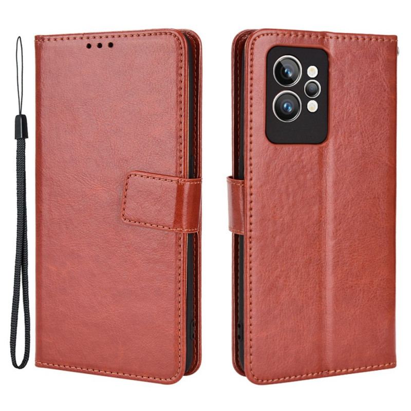 Capa De Couro Para Realme GT2 Pro Couro Falso Chamativo