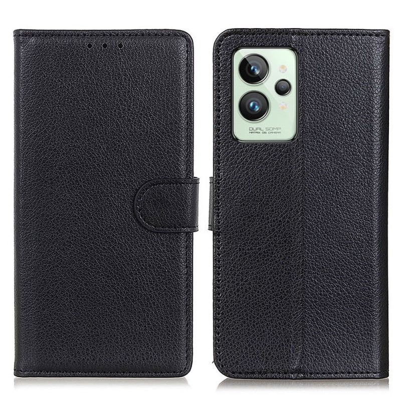 Capa Em Pele Para Realme GT2 Pro Estilo Tradicional De Couro Lichia