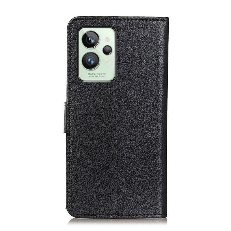 Capa Em Pele Para Realme GT2 Pro Estilo Tradicional De Couro Lichia