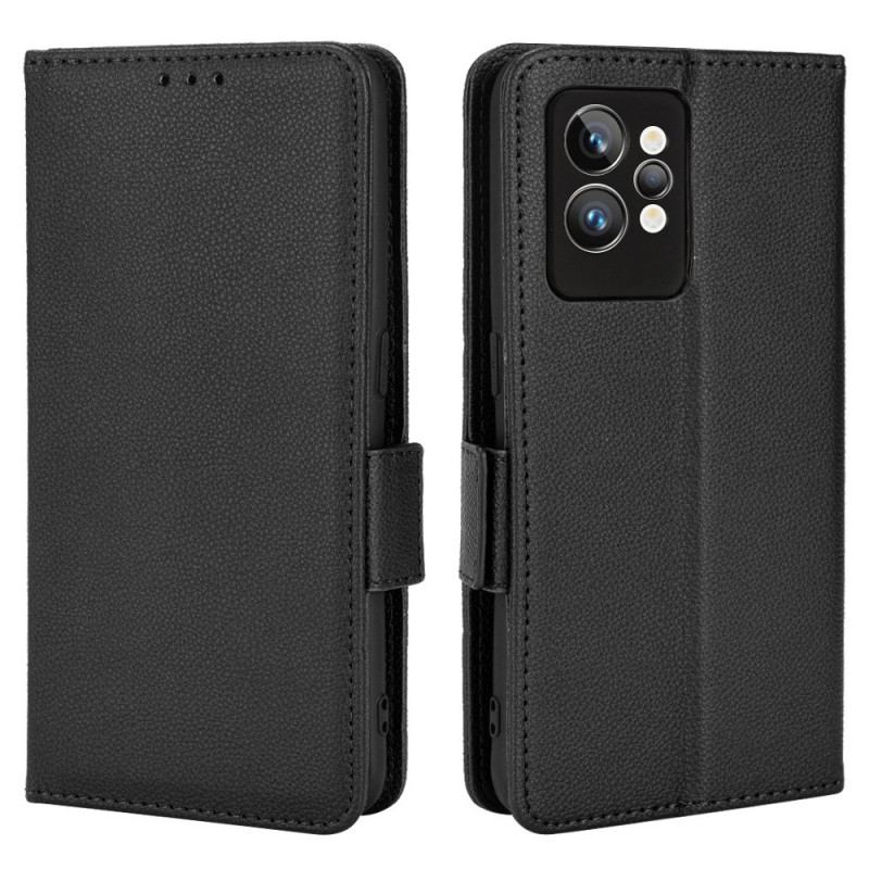 Capa Em Pele Para Realme GT2 Pro Estilo Tradicional De Couro Lichia