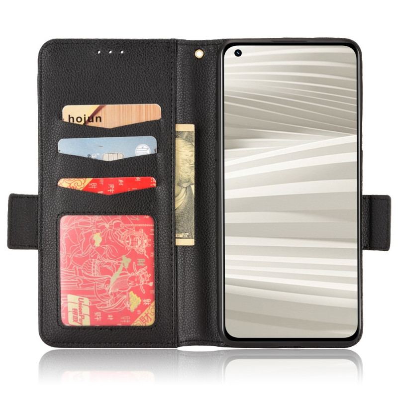 Capa Em Pele Para Realme GT2 Pro Estilo Tradicional De Couro Lichia