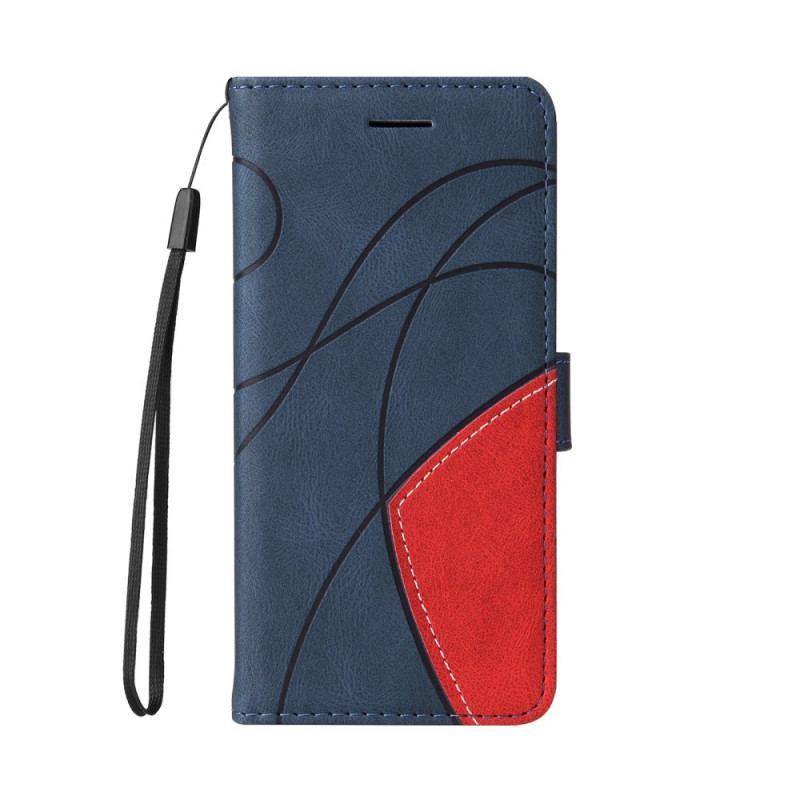 Capa Flip Para Realme GT2 Pro De Cordão Correia De Dois Tons