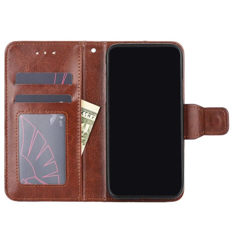 Capa Flip Para Realme GT2 Pro Couro Falso Vintage