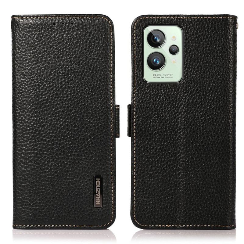 Capa Flip Para Realme GT2 Pro Couro De Lichia Khazneh Rfid