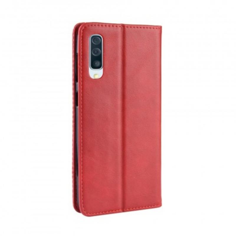 Capa De Celular Para Samsung Galaxy A50 Flip Efeito Couro Vintage Estilizado