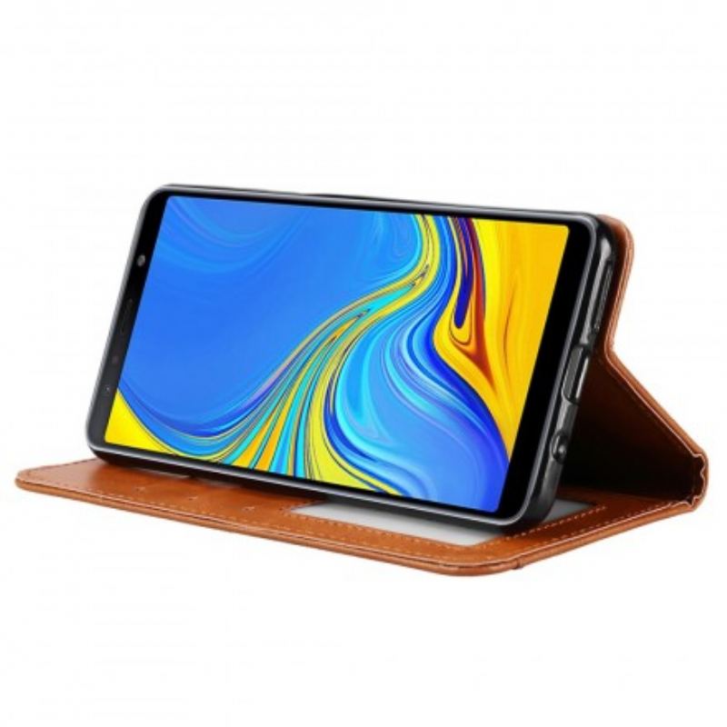 Capa De Celular Para Samsung Galaxy A50 Flip Titular De Cartão De Couro Sintético