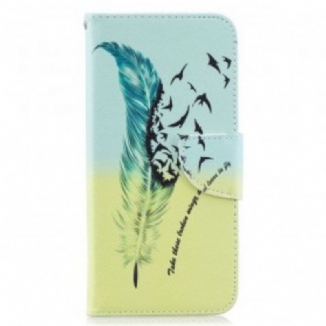 Capa De Couro Para Samsung Galaxy A50 Aprender A Voar