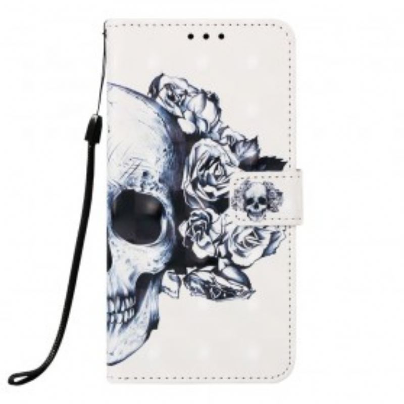 Capa De Couro Para Samsung Galaxy A50 Caveira Florida