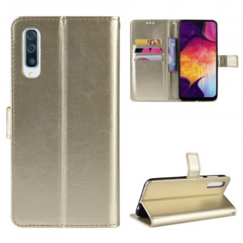 Capa Flip Para Samsung Galaxy A50 Quadrado De Couro Sintético