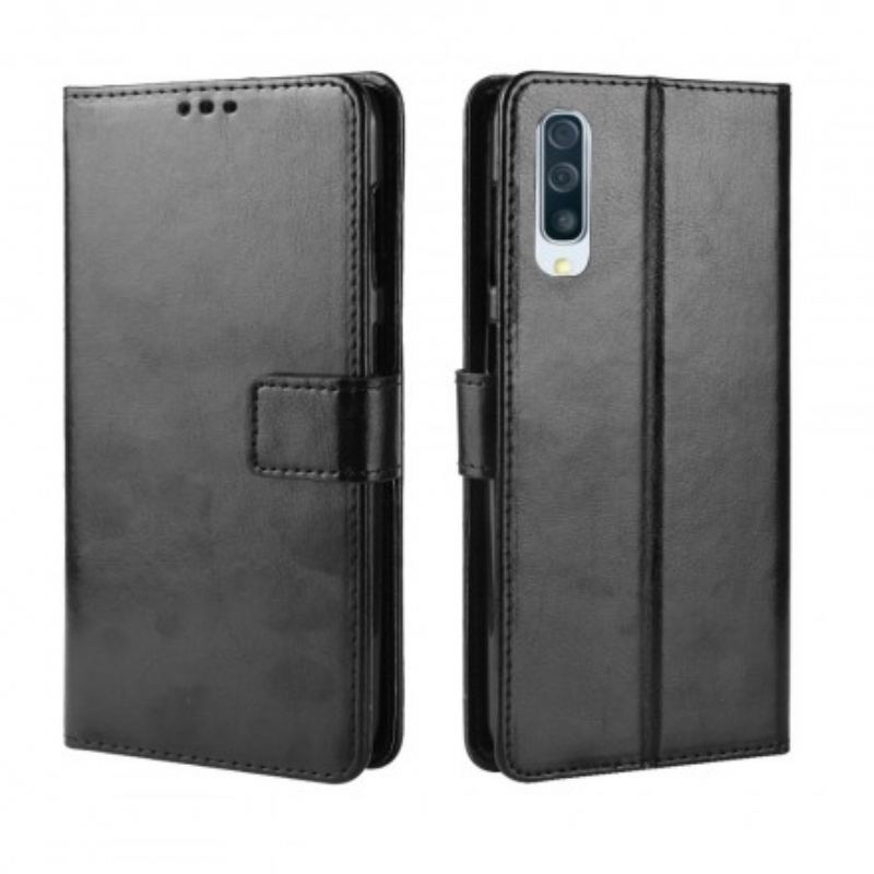 Capa Flip Para Samsung Galaxy A50 Quadrado De Couro Sintético