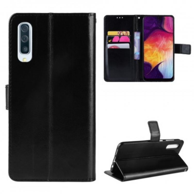 Capa Flip Para Samsung Galaxy A50 Quadrado De Couro Sintético