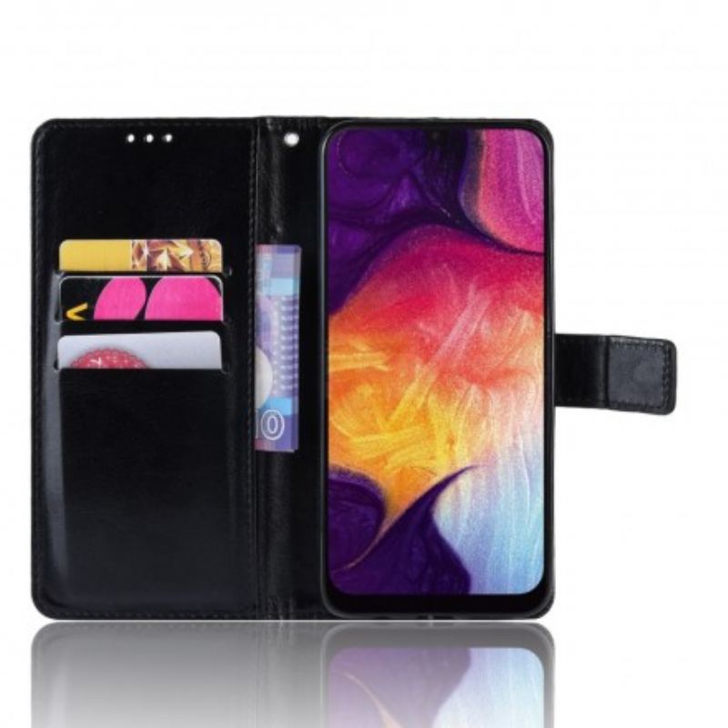 Capa Flip Para Samsung Galaxy A50 Quadrado De Couro Sintético