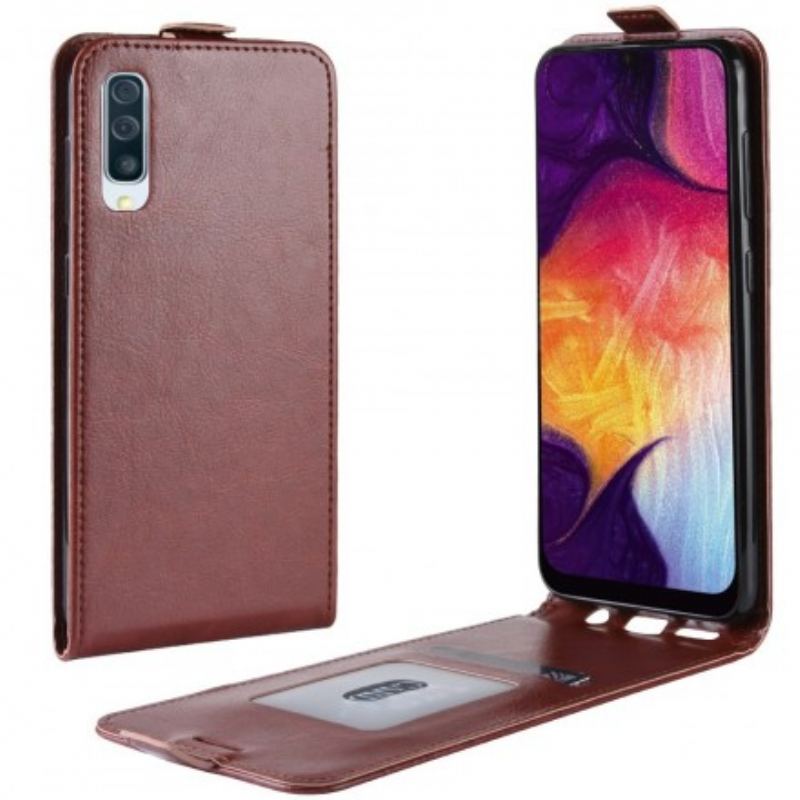 Capa Folio Para Samsung Galaxy A50 Flip Efeito Couro Dobrável