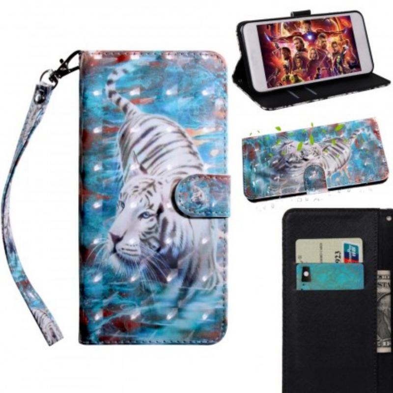 Capa Folio Para Samsung Galaxy A50 Tigre Na Água