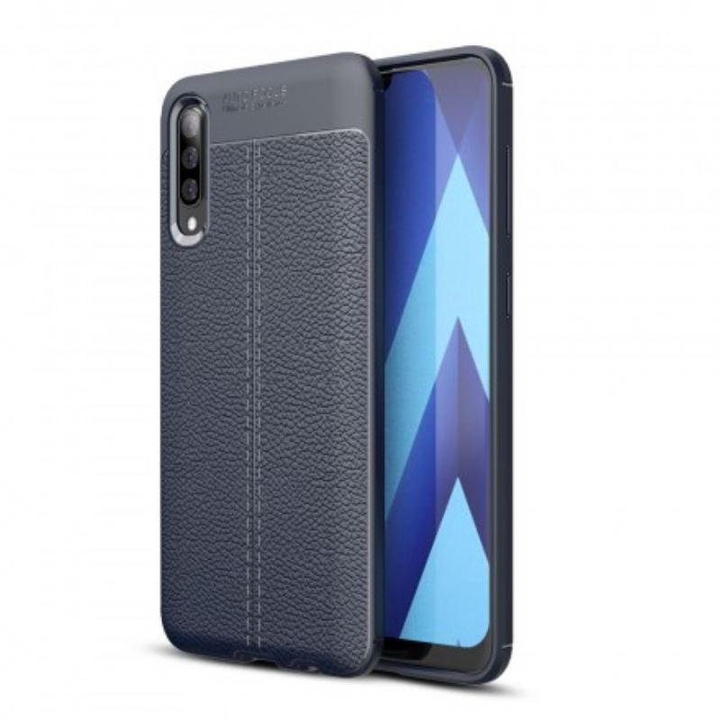 Capa Para Samsung Galaxy A50 Linha Dupla Efeito Couro Litchi