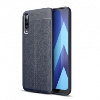 Capa Para Samsung Galaxy A50 Linha Dupla Efeito Couro Litchi