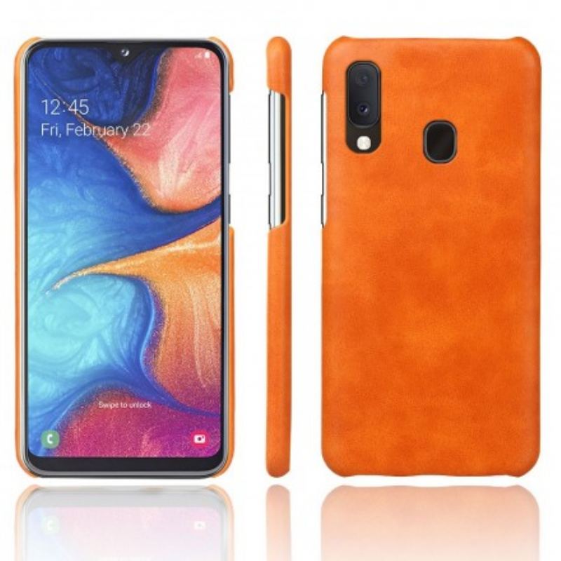 Capa De Celular Para Samsung Galaxy A20e Efeito Couro De Desempenho Lichia