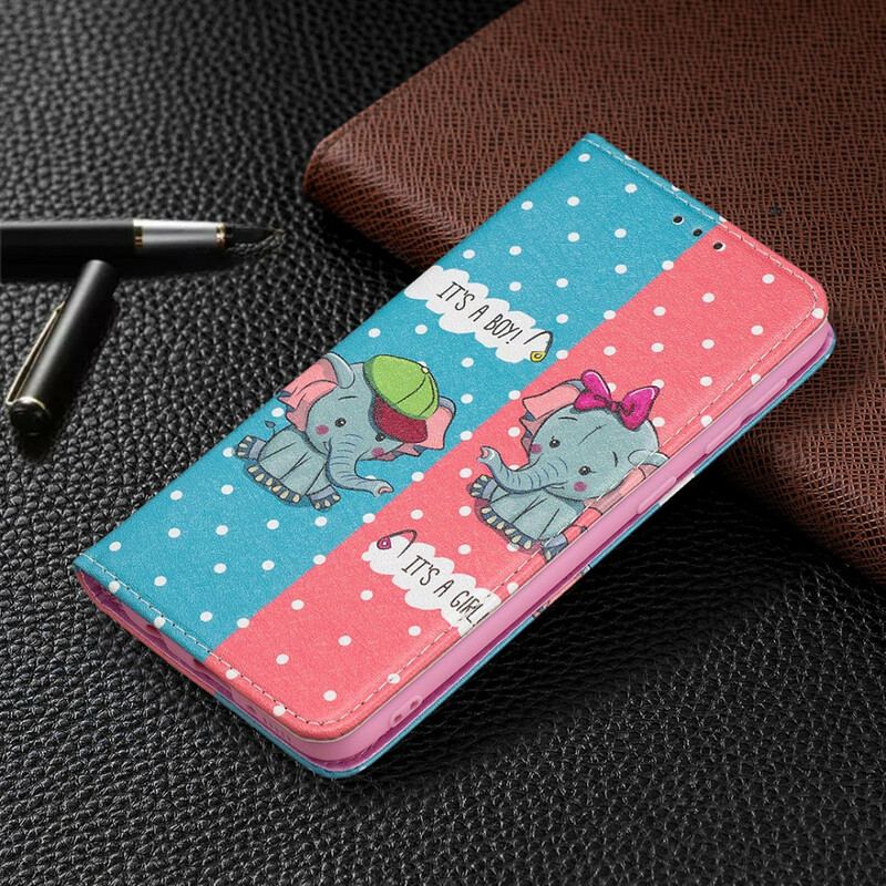 Capa De Celular Para Samsung Galaxy A20e Flip Bebês Elefantes