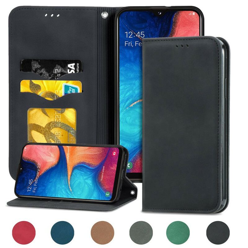 Capa De Celular Para Samsung Galaxy A20e Flip Couro Falso Vintage