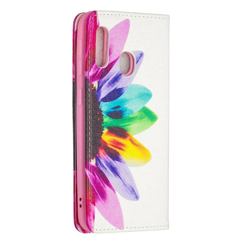 Capa De Celular Para Samsung Galaxy A20e Flip Flor Aquarela