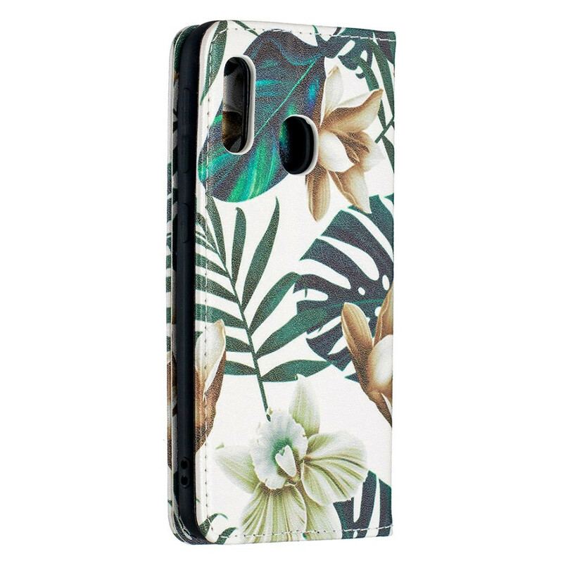 Capa De Celular Para Samsung Galaxy A20e Flip Folhas