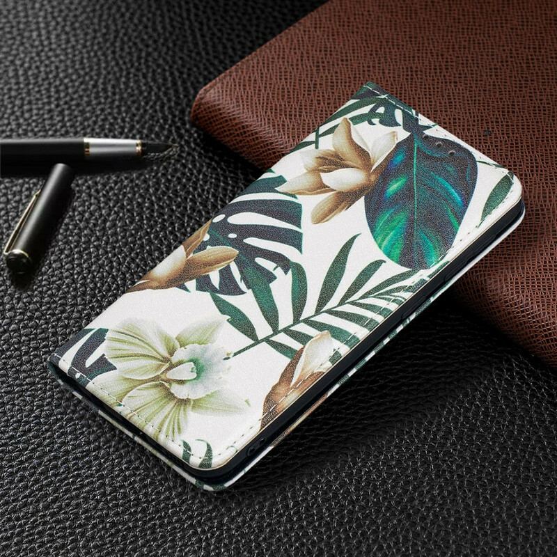 Capa De Celular Para Samsung Galaxy A20e Flip Folhas