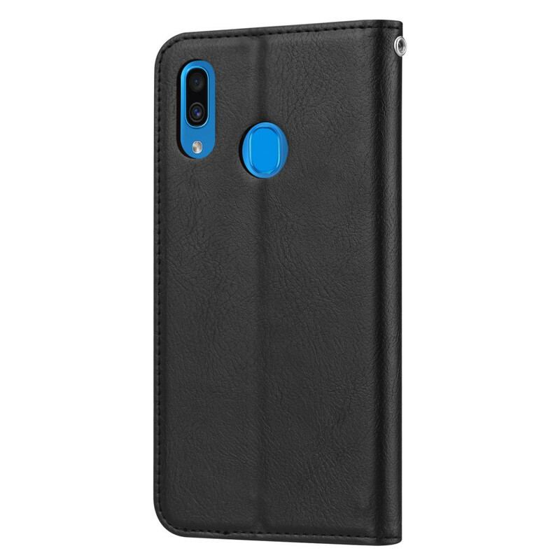 Capa De Celular Para Samsung Galaxy A20e Flip Titular De Cartão De Couro Sintético