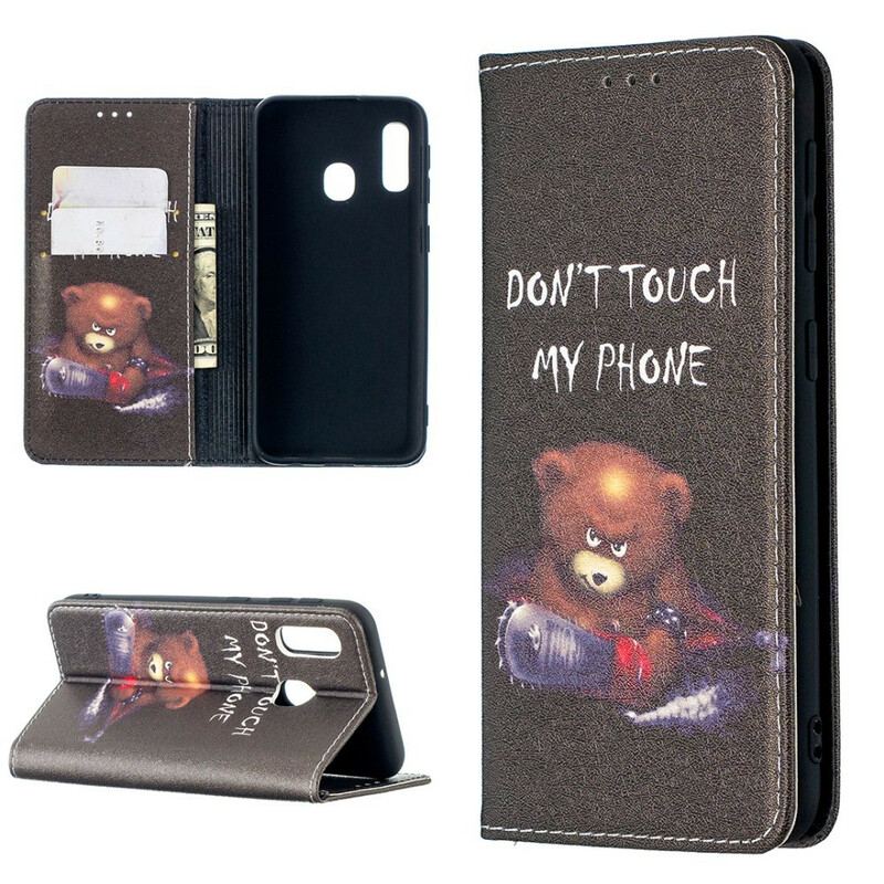 Capa De Celular Para Samsung Galaxy A20e Flip Urso Perigoso