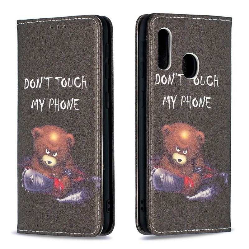 Capa De Celular Para Samsung Galaxy A20e Flip Urso Perigoso