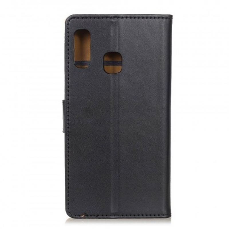 Capa De Couro Para Samsung Galaxy A20e Couro Sintético Liso