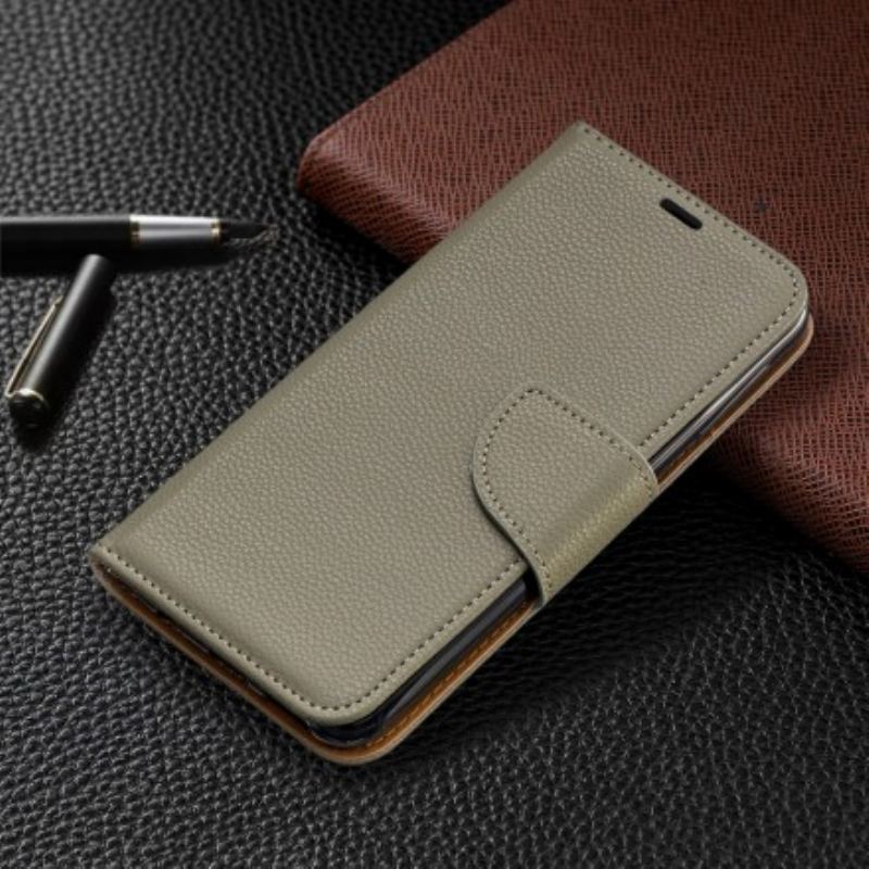 Capa Em Pele Para Samsung Galaxy A20e Flip Lichia Rabat Oblíqua