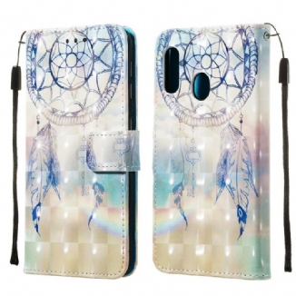 Capa Flip Para Samsung Galaxy A20e / A10e Apanhador De Sonhos Em Aquarela