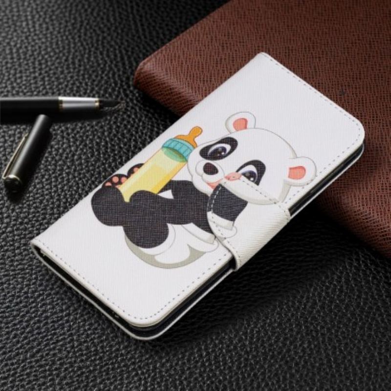 Capa Flip Para Samsung Galaxy A20e Bebê Panda