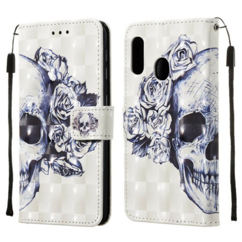 Capa Flip Para Samsung Galaxy A20e Caveira Florida