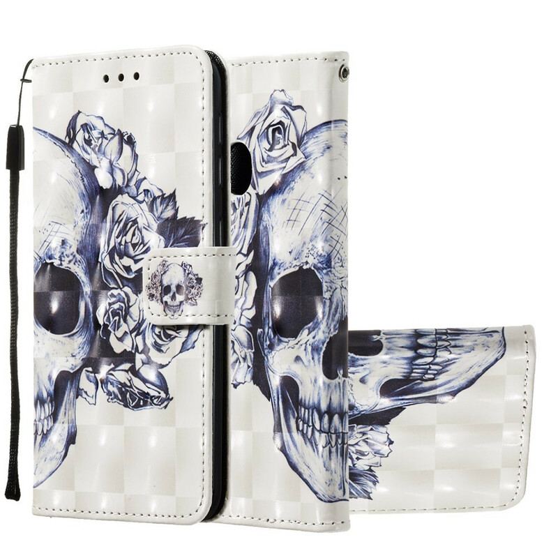 Capa Flip Para Samsung Galaxy A20e Caveira Florida