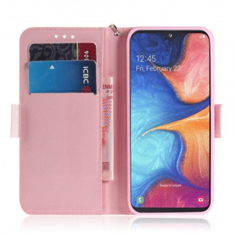 Capa Flip Para Samsung Galaxy A20e De Cordão Bomba Strappy