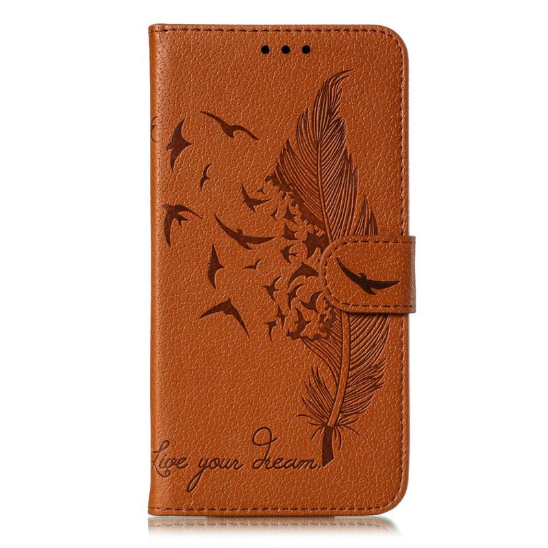 Capa Flip Para Samsung Galaxy A20e Couro Sintético Viva O Seu Sonho