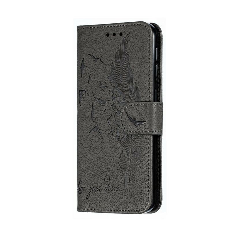 Capa Flip Para Samsung Galaxy A20e Couro Sintético Viva O Seu Sonho