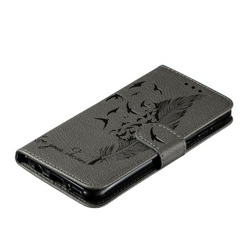 Capa Flip Para Samsung Galaxy A20e Couro Sintético Viva O Seu Sonho