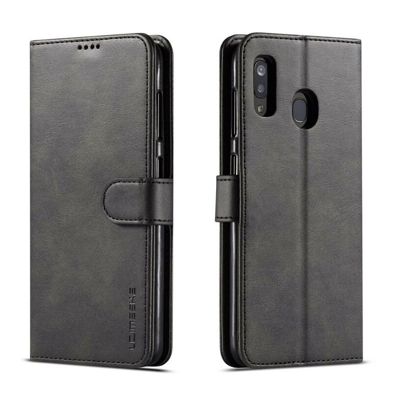 Capa Flip Para Samsung Galaxy A20e Lc.imeeke Efeito Couro